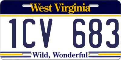 WV license plate 1CV683