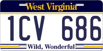 WV license plate 1CV686