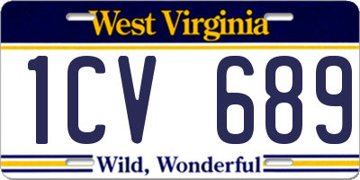 WV license plate 1CV689