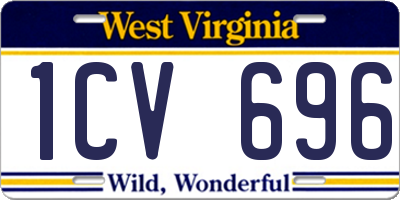 WV license plate 1CV696