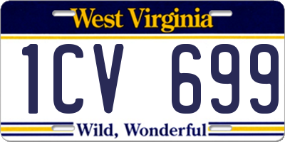 WV license plate 1CV699
