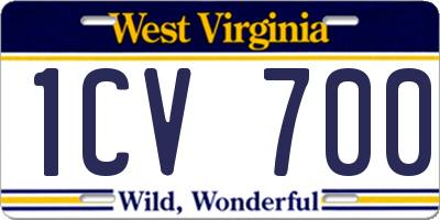 WV license plate 1CV700