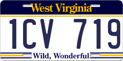 WV license plate 1CV719