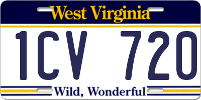 WV license plate 1CV720