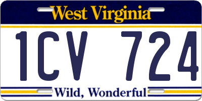WV license plate 1CV724