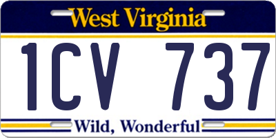 WV license plate 1CV737