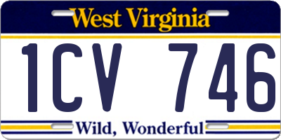 WV license plate 1CV746