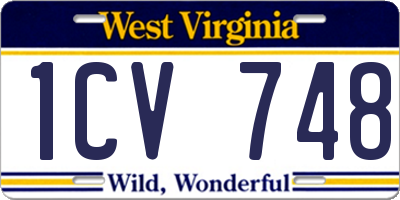 WV license plate 1CV748