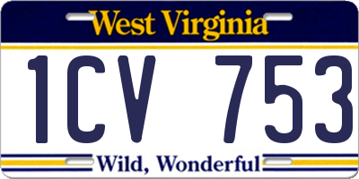 WV license plate 1CV753