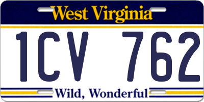 WV license plate 1CV762