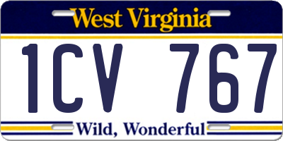 WV license plate 1CV767