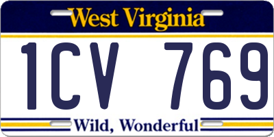 WV license plate 1CV769
