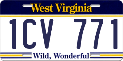 WV license plate 1CV771