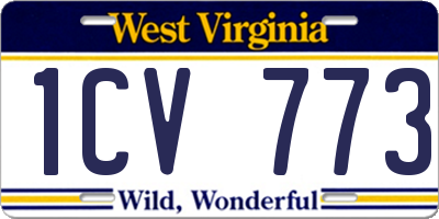 WV license plate 1CV773
