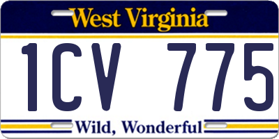 WV license plate 1CV775