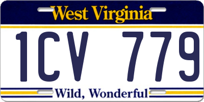 WV license plate 1CV779