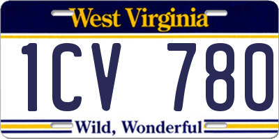 WV license plate 1CV780
