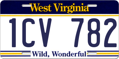 WV license plate 1CV782