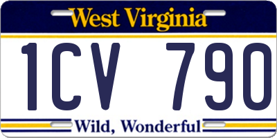 WV license plate 1CV790