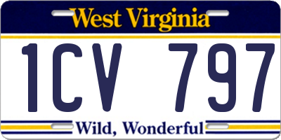 WV license plate 1CV797