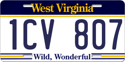 WV license plate 1CV807