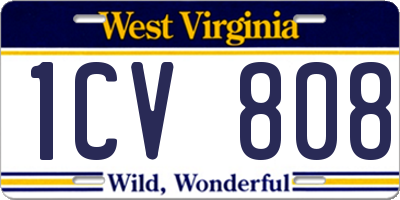 WV license plate 1CV808