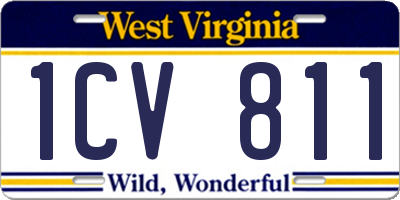 WV license plate 1CV811
