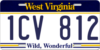 WV license plate 1CV812
