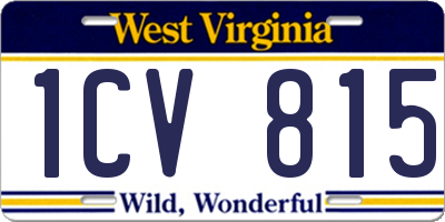 WV license plate 1CV815