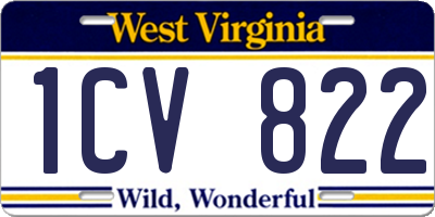 WV license plate 1CV822