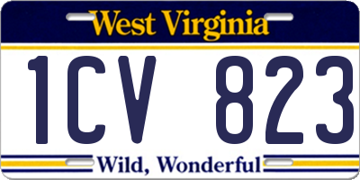 WV license plate 1CV823