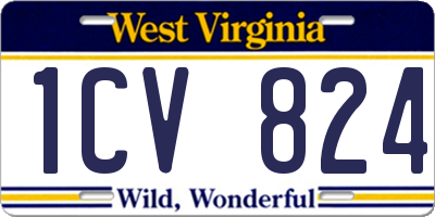 WV license plate 1CV824