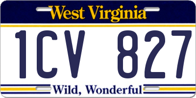 WV license plate 1CV827
