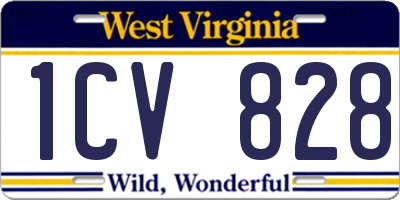 WV license plate 1CV828