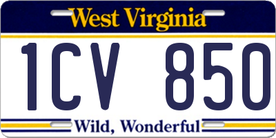 WV license plate 1CV850