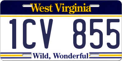 WV license plate 1CV855