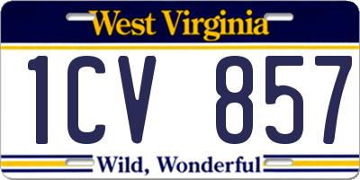 WV license plate 1CV857