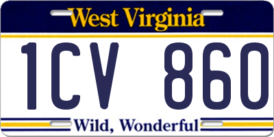 WV license plate 1CV860