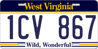 WV license plate 1CV867