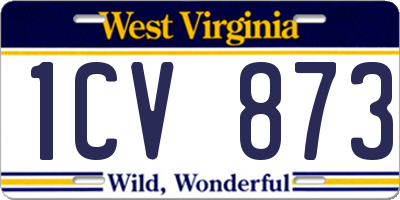 WV license plate 1CV873