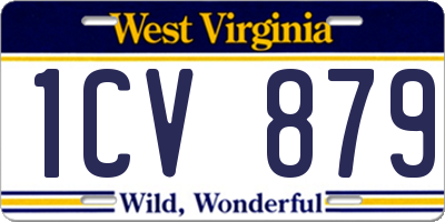 WV license plate 1CV879