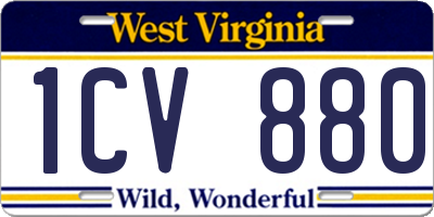 WV license plate 1CV880