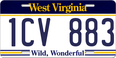 WV license plate 1CV883