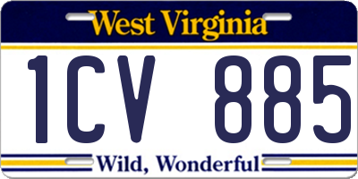 WV license plate 1CV885