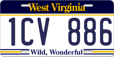 WV license plate 1CV886