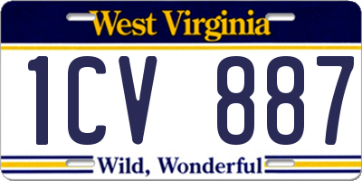 WV license plate 1CV887
