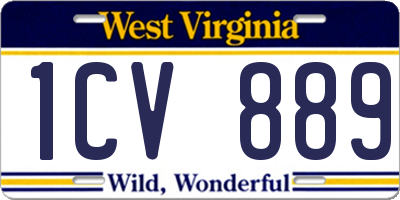 WV license plate 1CV889