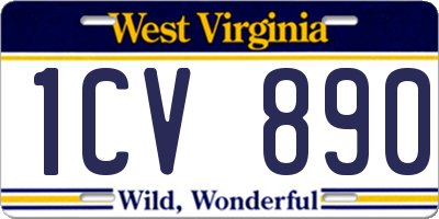 WV license plate 1CV890