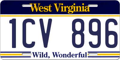WV license plate 1CV896