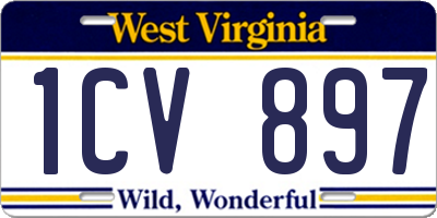 WV license plate 1CV897